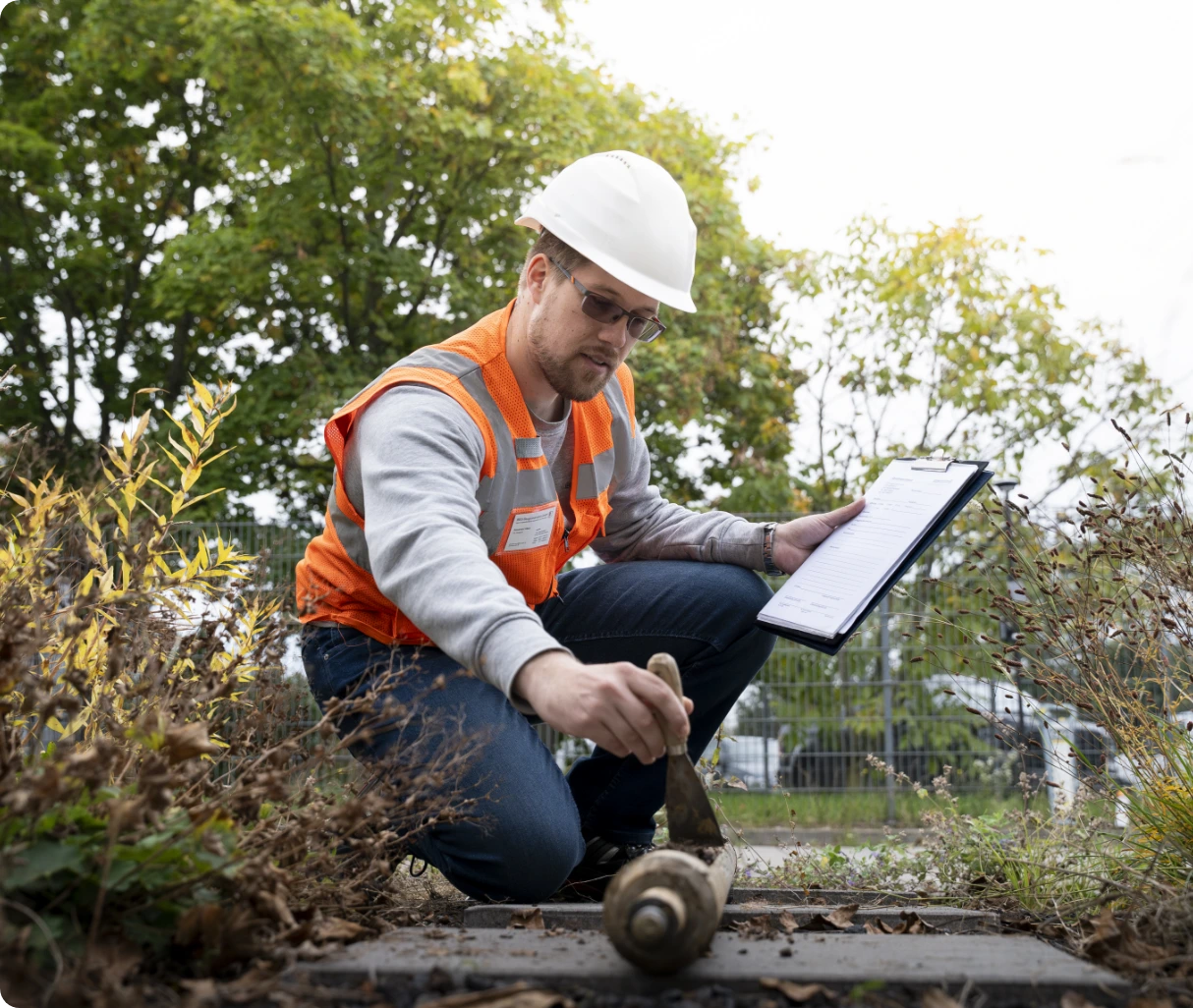 Ein Umwelttechniker an der Arbeit.